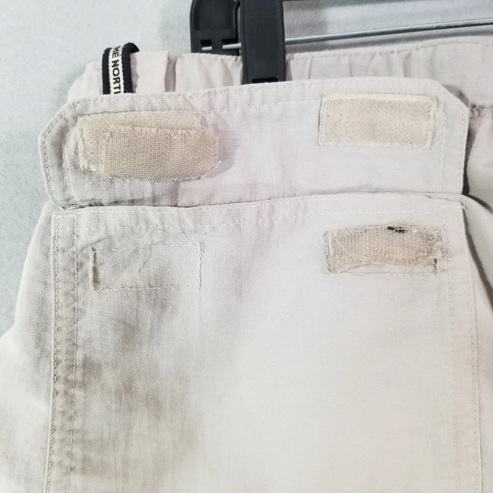 The North Face cargo pants shorts combo men's large beige outdoor nylon flawed